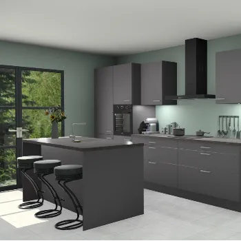 Onyxgrijze keuken Spanje 24059
