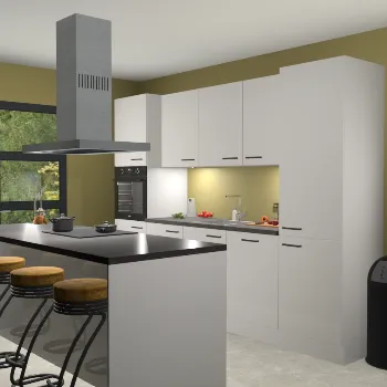 Zijdegrijze hoogglans keuken Lima 24866