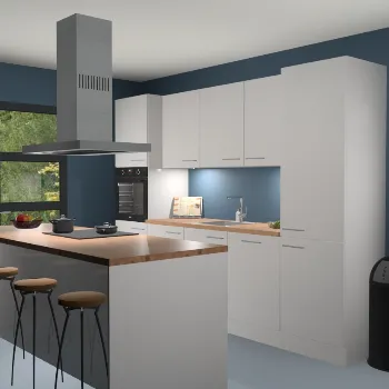 Zijdegrijze hoogglans keuken Lima 24926