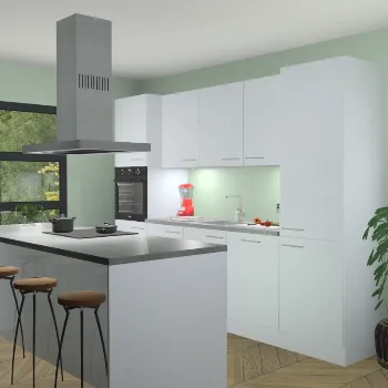 Sneeuwwitte hoogglans keuken Lima 25027