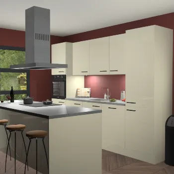 Magnolia hoogglans keuken Lima 24955