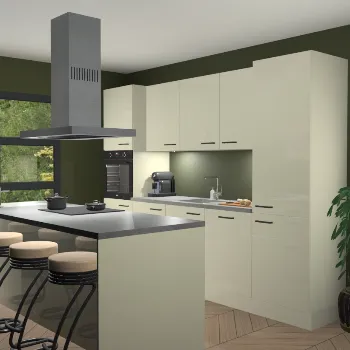 Magnolia hoogglans keuken Lima 24956