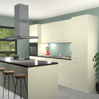 Magnolia hoogglans keuken Lima 24960