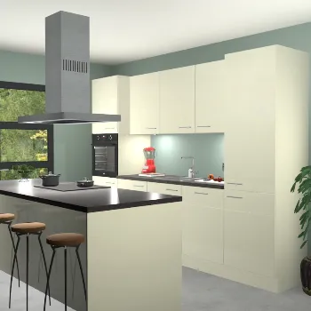 Magnolia hoogglans keuken Lima 24960