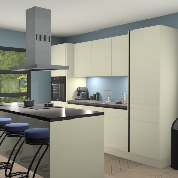 Greeploze magnolia hoogglans keuken Lima 24964