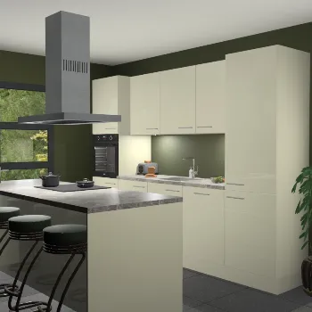 Magnolia hoogglans keuken Lima 24977