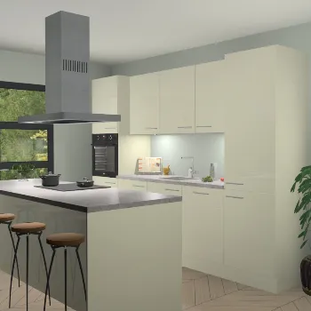 Magnolia hoogglans keuken Lima 24983