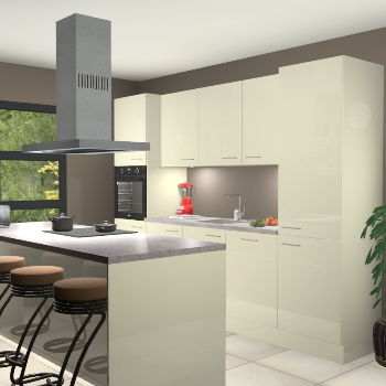 Magnolia hoogglans keuken Lima 24984