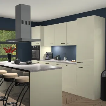Magnolia hoogglans keuken Lima 24986