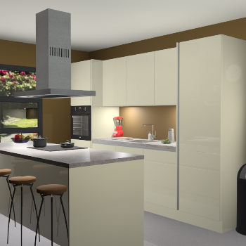 Greeploze magnolia hoogglans keuken Lima 24987