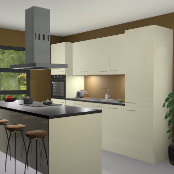 Magnolia hoogglans keuken Lima 24989