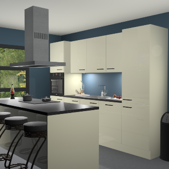 Magnolia hoogglans keuken Lima 24991