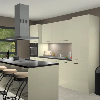 Magnolia hoogglans keuken Lima 24992