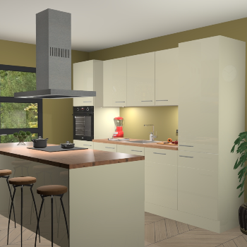 Magnolia hoogglans keuken Lima 24995