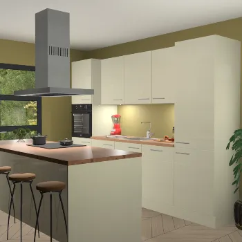 Magnolia hoogglans keuken Lima 24995