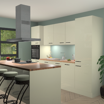 Magnolia hoogglans keuken Lima 24997