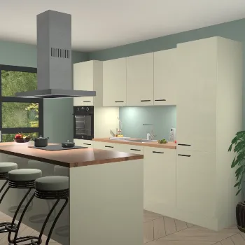 Magnolia hoogglans keuken Lima 24997