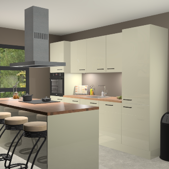 Magnolia hoogglans keuken Lima 24998