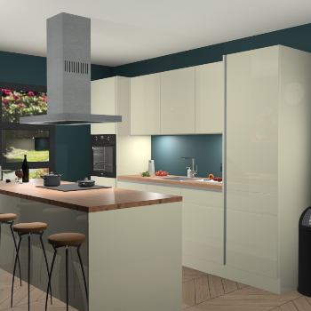 Greeploze magnolia hoogglans keuken Lima 24999