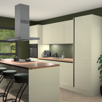 Greeploze magnolia hoogglans keuken Lima 25000