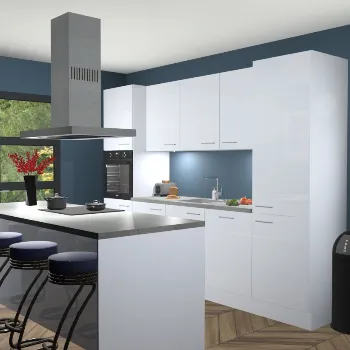 Sneeuwwitte hoogglans keuken Lima 25028