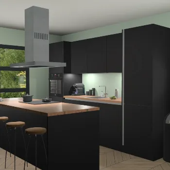 Greeploze zwarte keuken Lima 25045