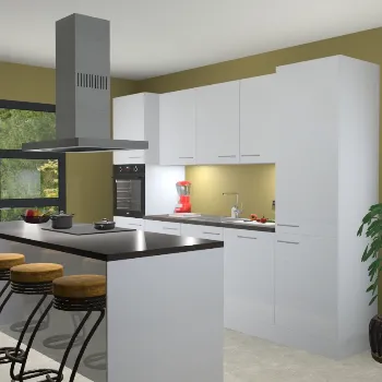 Sneeuwwitte hoogglans keuken Lima 25054