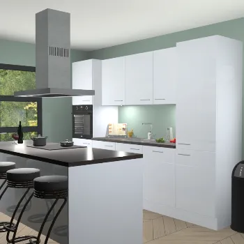 Sneeuwwitte hoogglans keuken Lima 25055