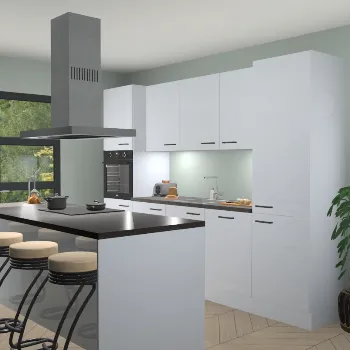 Sneeuwwitte hoogglans keuken Lima 25057