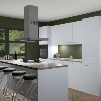 Sneeuwwitte hoogglans keuken Lima 25060
