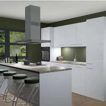 Sneeuwwitte hoogglans keuken Lima 25060