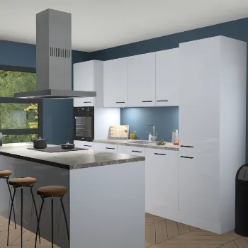 Sneeuwwitte hoogglans keuken Lima 25062