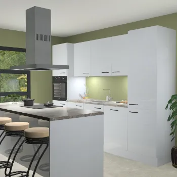 Sneeuwwitte hoogglans keuken Lima 25063