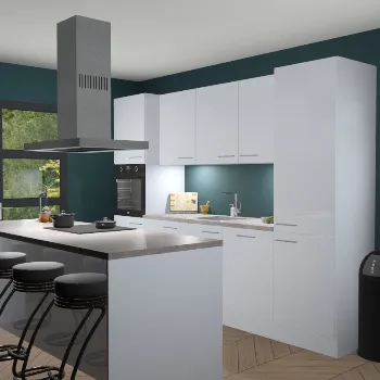 Sneeuwwitte hoogglans keuken Lima 25066