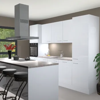 Sneeuwwitte hoogglans keuken Lima 25068