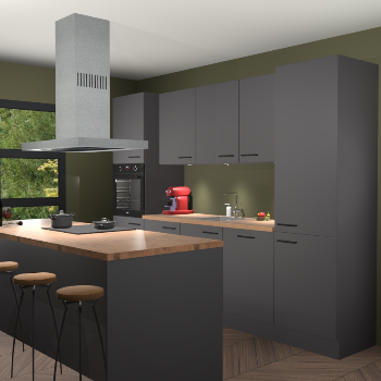 Onyxgrijze keuken Lima 25025