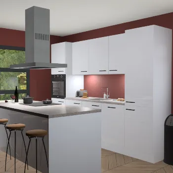 Sneeuwwitte hoogglans keuken Lima 25069