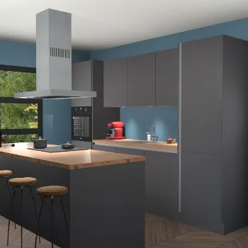 Greeploze Onyxgrijze keuken Lima 25034