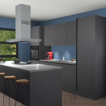 Greeploze Onyxgrijze keuken Lima 25044