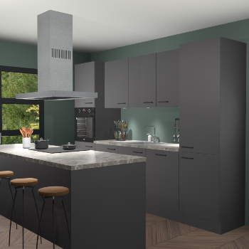 Onyxgrijze keuken Lima 25050