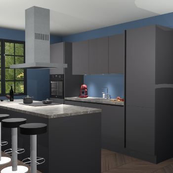 Greeploze Onyxgrijze keuken Lima 25052
