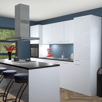 Sneeuwwitte hoogglans keuken Lima 25074
