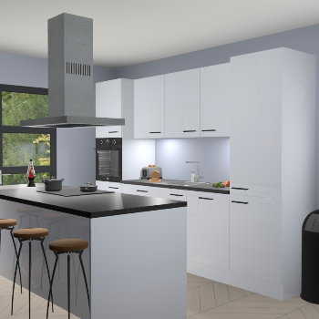Sneeuwwitte hoogglans keuken Lima 25075