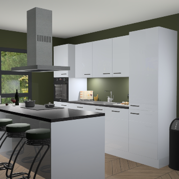Sneeuwwitte hoogglans keuken Lima 25076