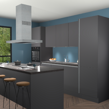 Greeploze Onyxgrijze keuken Lima 25111