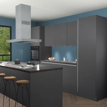 Greeploze Onyxgrijze keuken Lima 25111