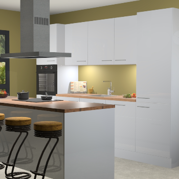 Sneeuwwitte hoogglans keuken Lima 25079