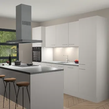 Zijdegrijze hoogglans keuken Lima 24808
