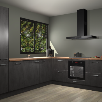 Beton Zwarte keuken Benidorm 52144