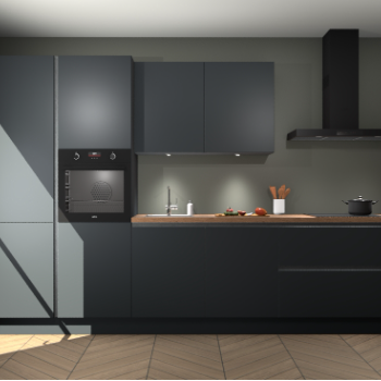 Onyxgrijze greeploze keuken Selfoss 93716